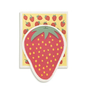 Strawberry Shaped Biodegradable Dish Cloths