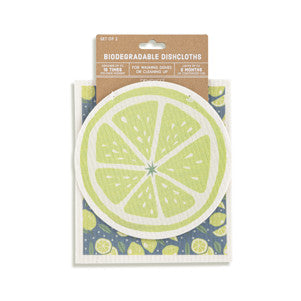 Lime Shaped Biodegradable Dish Cloths