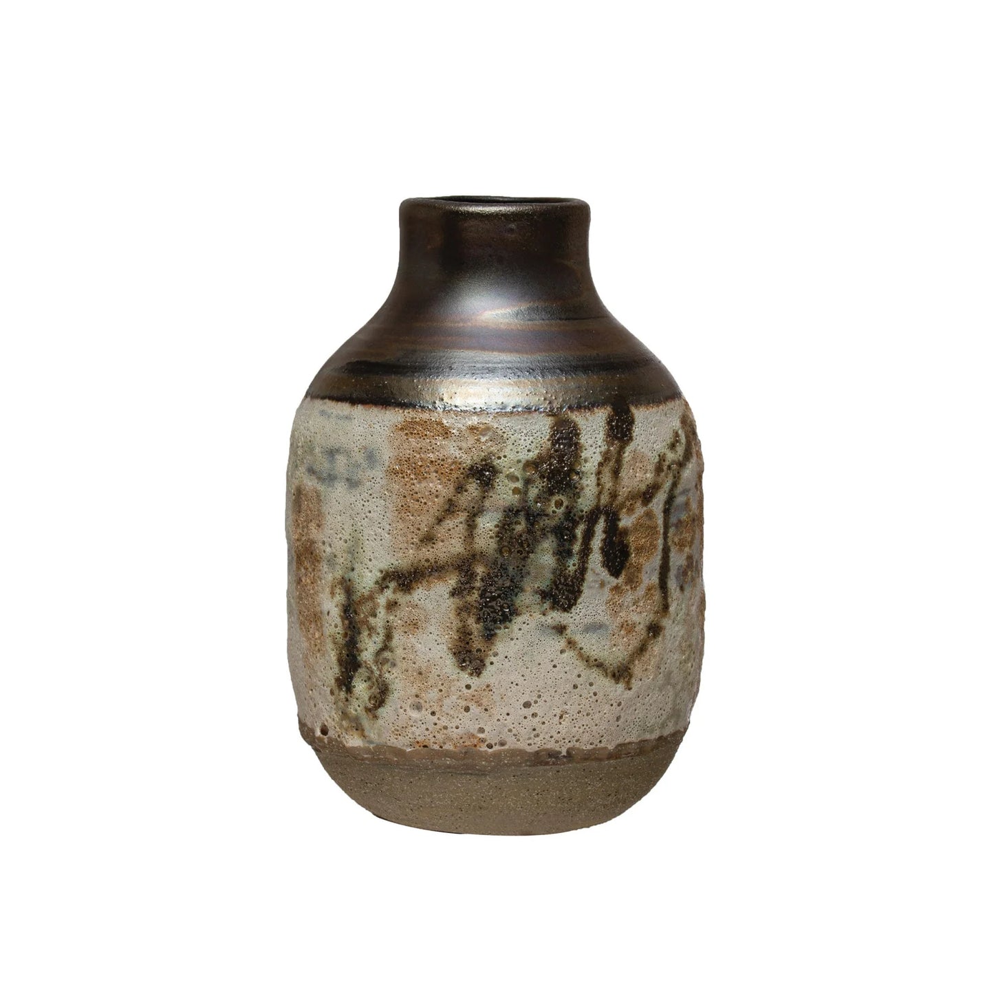 Hand-Painted Stoneware Vase
