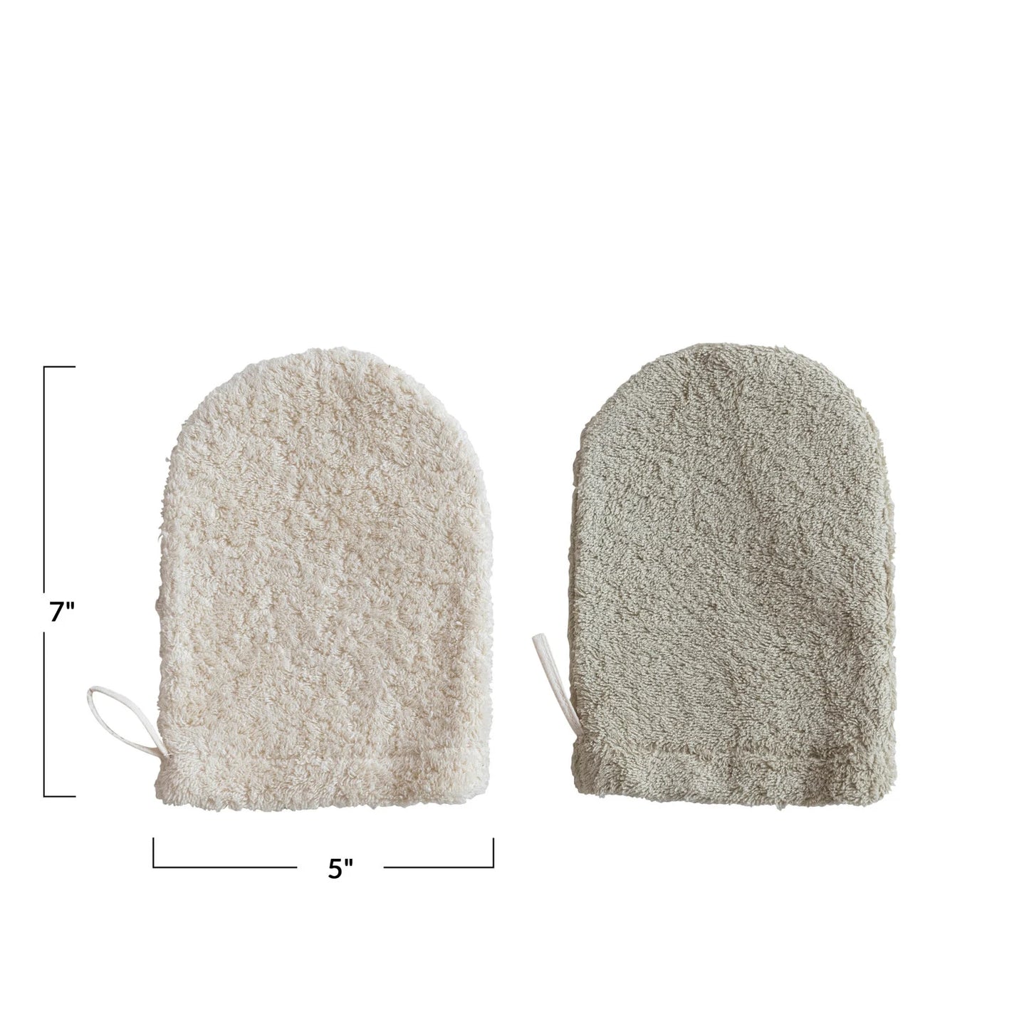 Cotton Terry Cloth Shower Mitt w/ Loop