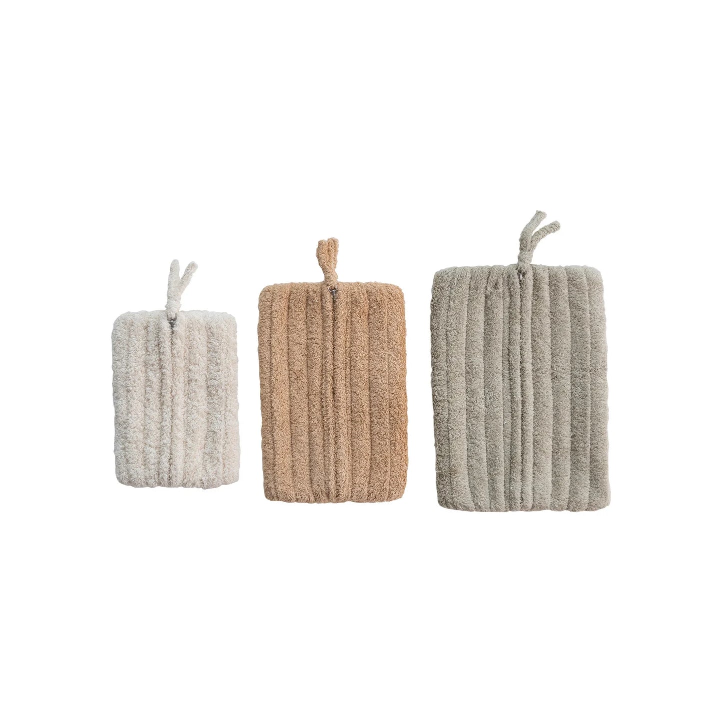 Quilted Cotton Terry Zip Pouches w/ Cotton Lining