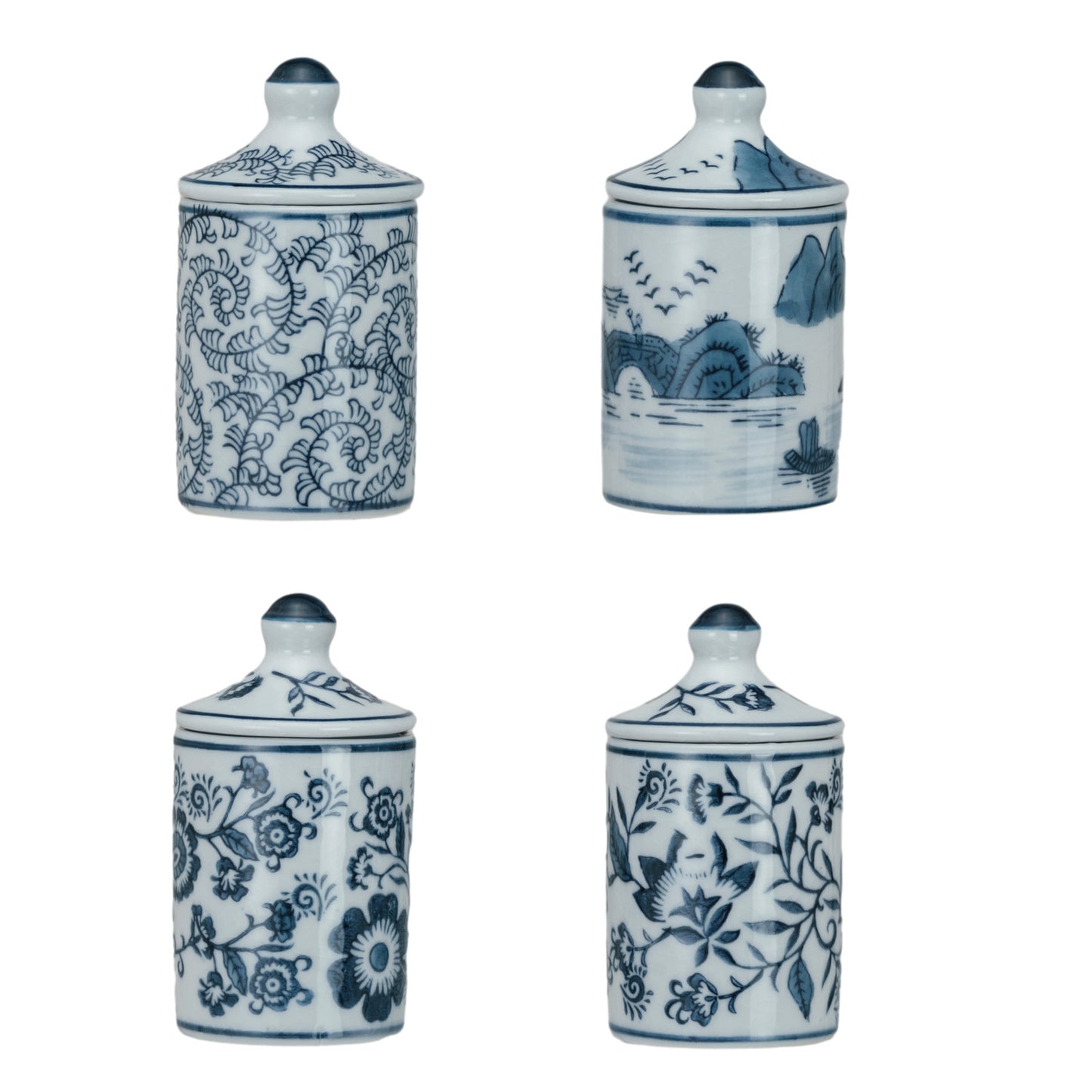 Hand-Painted Stoneware Spice Jar w/ Pattern