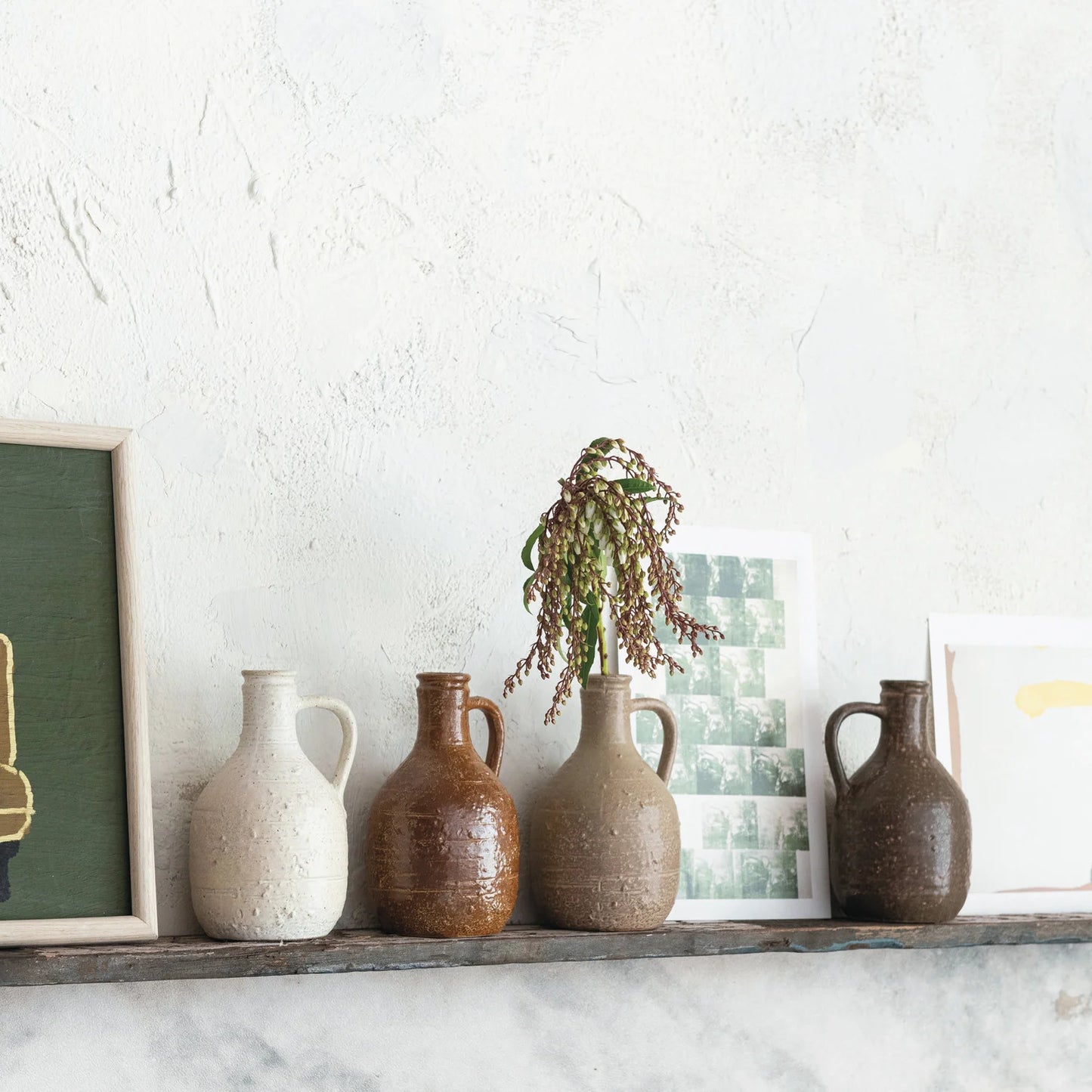 Decorative Stoneware Jug w/ Handle
