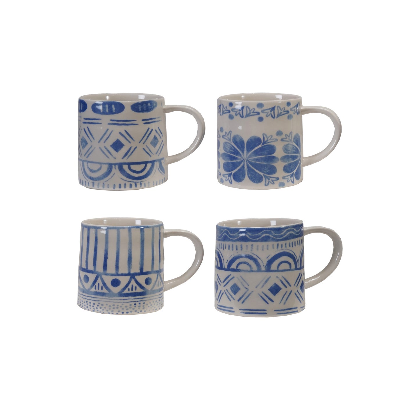 14 oz. Stoneware Mug with Tile Pattern