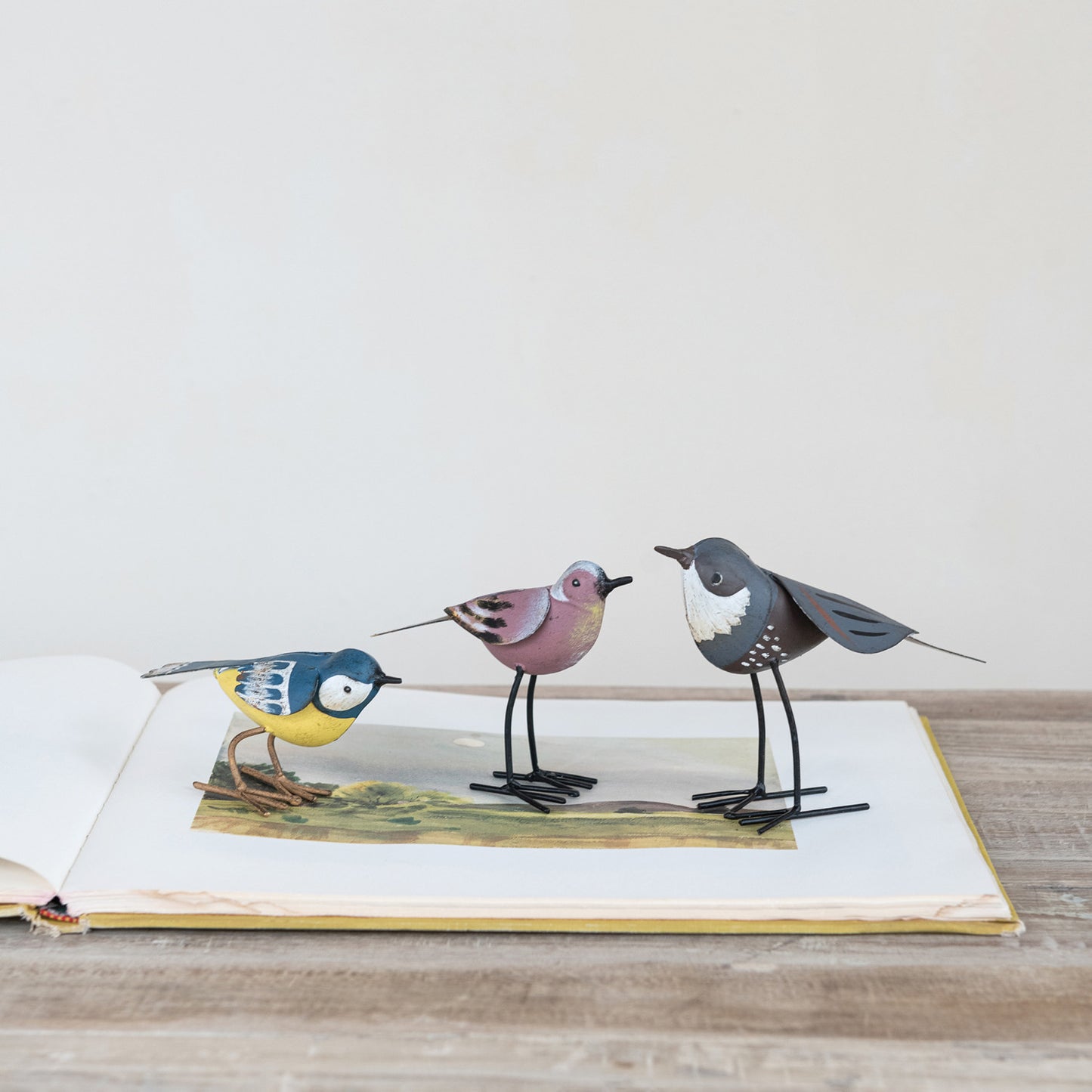 Hand-Painted Metal Bird