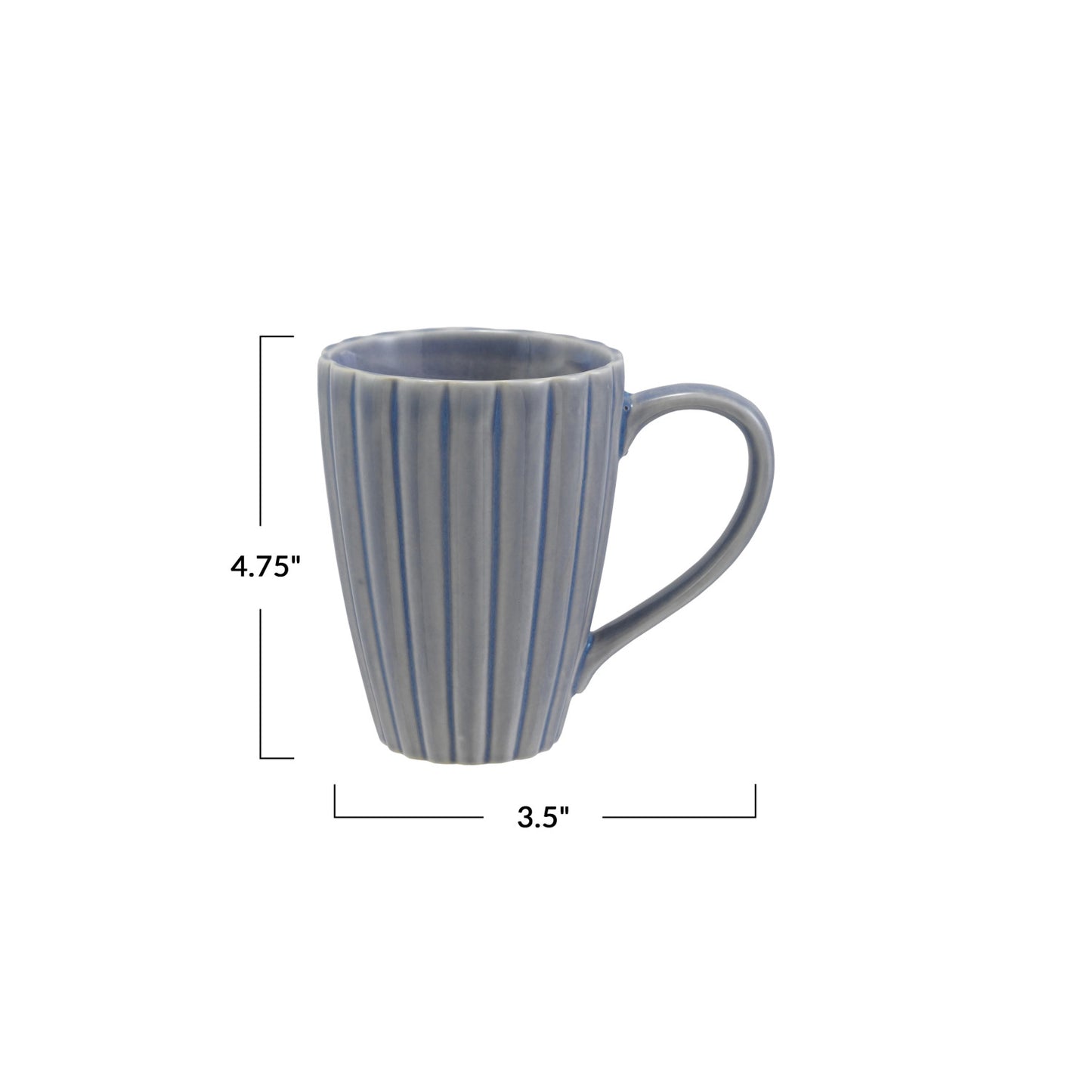14 oz. Stoneware Ribbed Mug - Light Blue