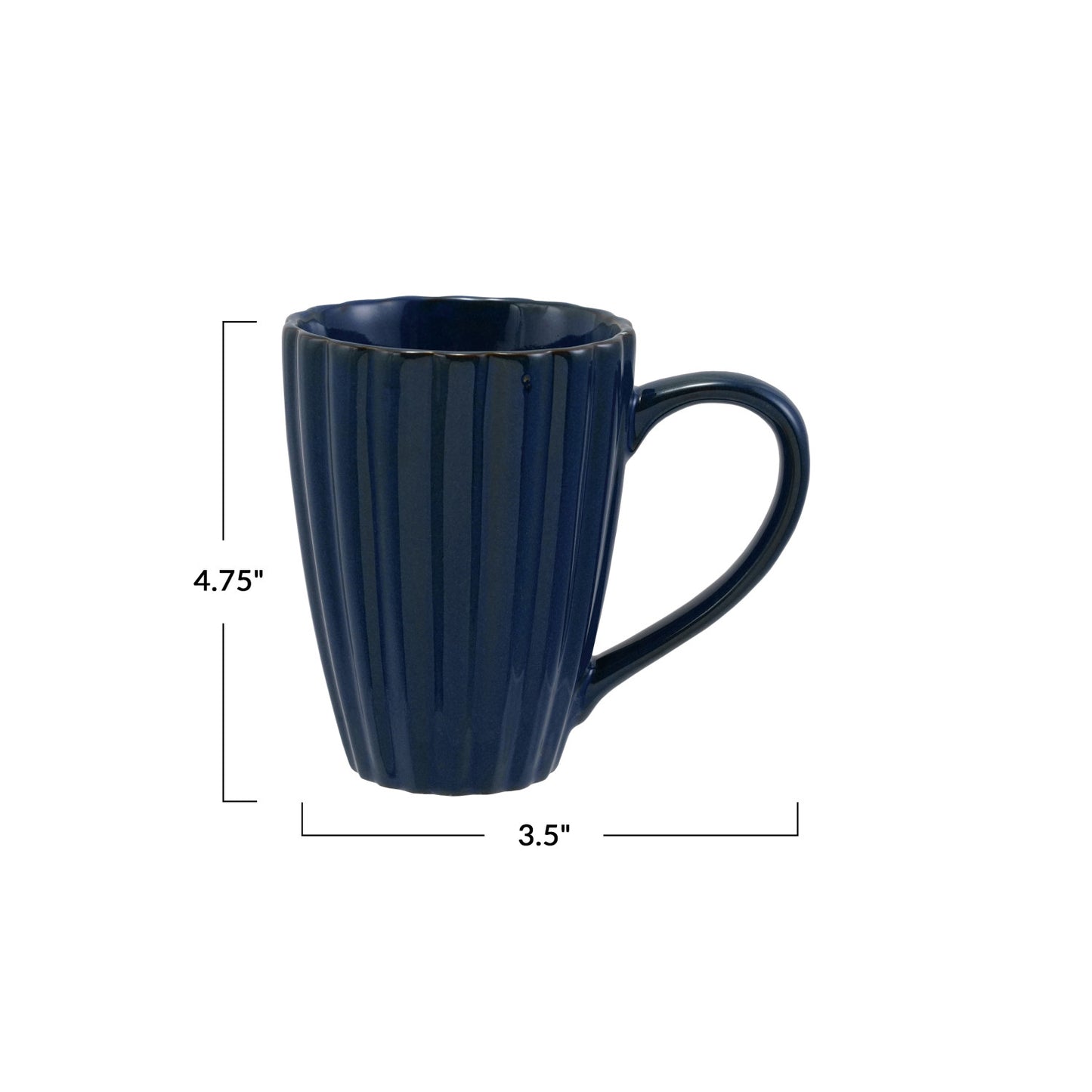 14 oz. Stoneware Ribbed Mug - Blue