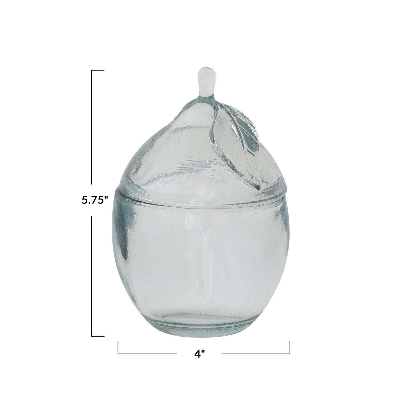 Recycled Pressed Glass Lemon Shaped Jar