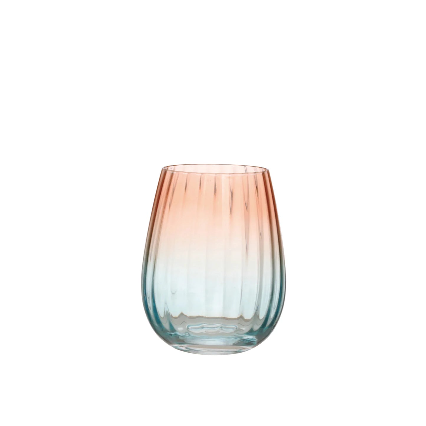 18 oz. Two-Tone Stemless Fluted Wine Glass