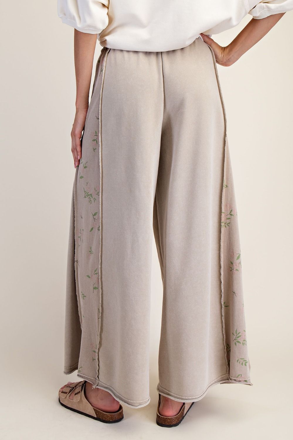 Floral Print Wide Leg Pants