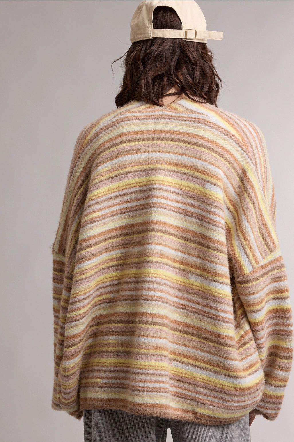 Striped Open Front Cardigan