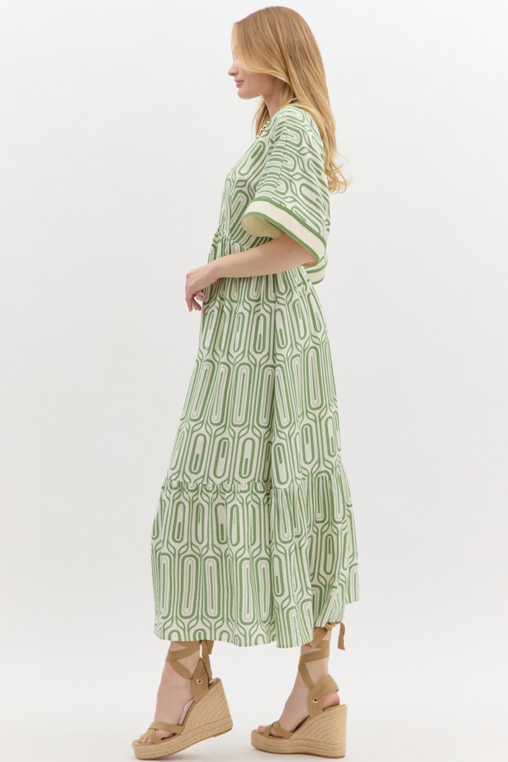 Abstract Maxi Dress - Green (S-2X)