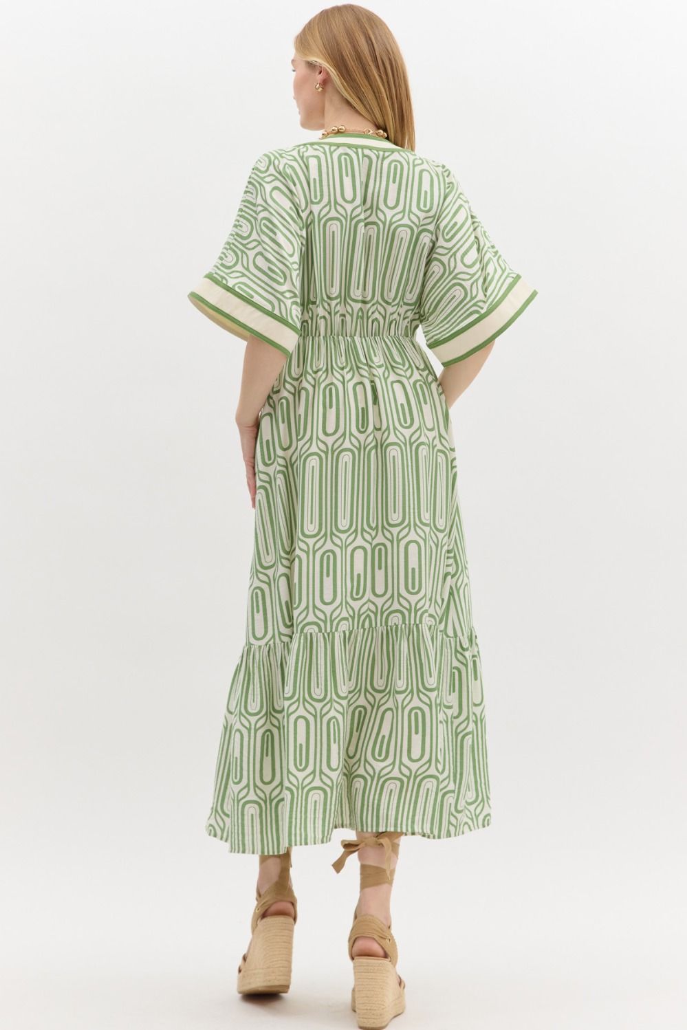 Abstract Maxi Dress - Green (S-2X)