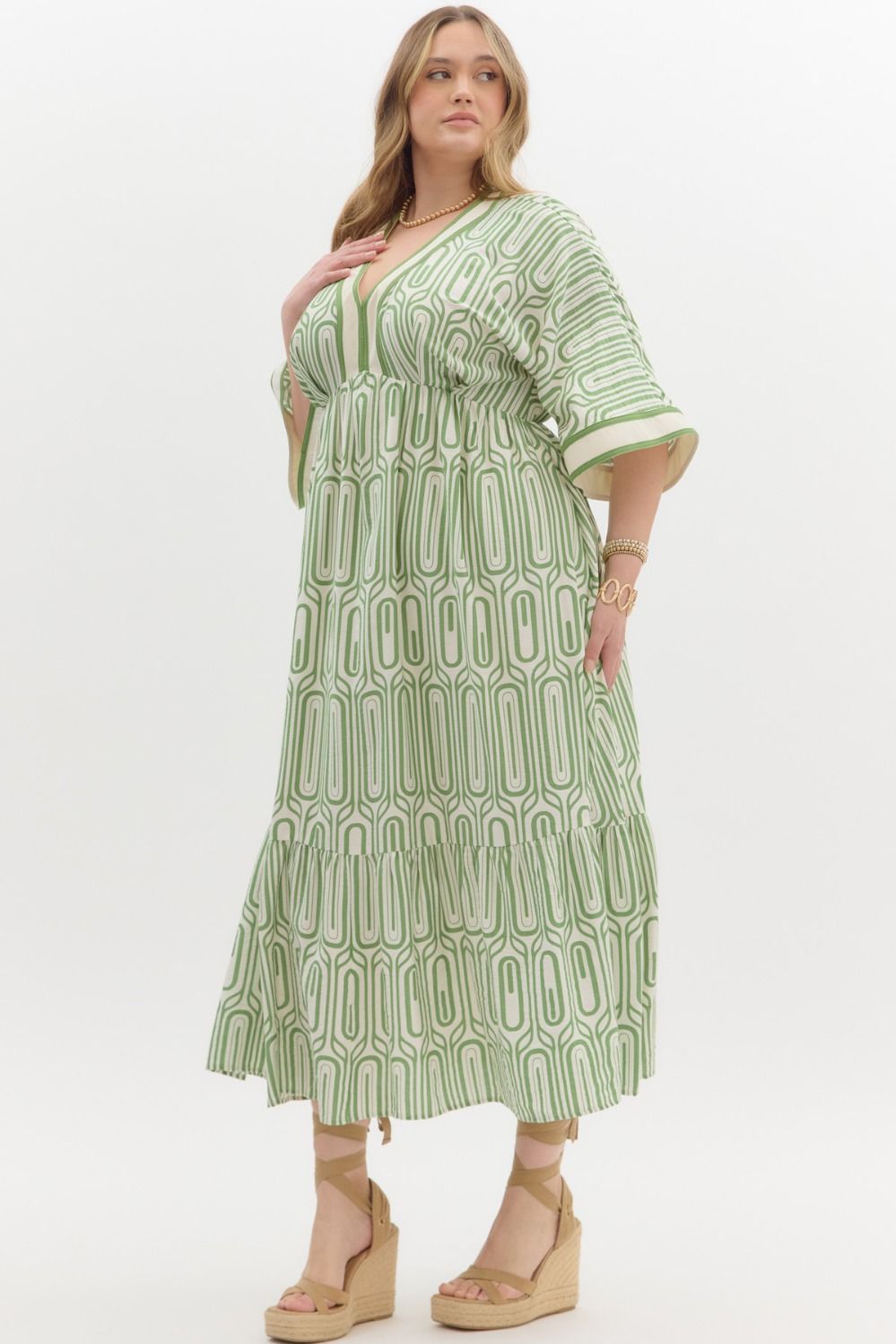 Abstract Maxi Dress - Green (S-2X)