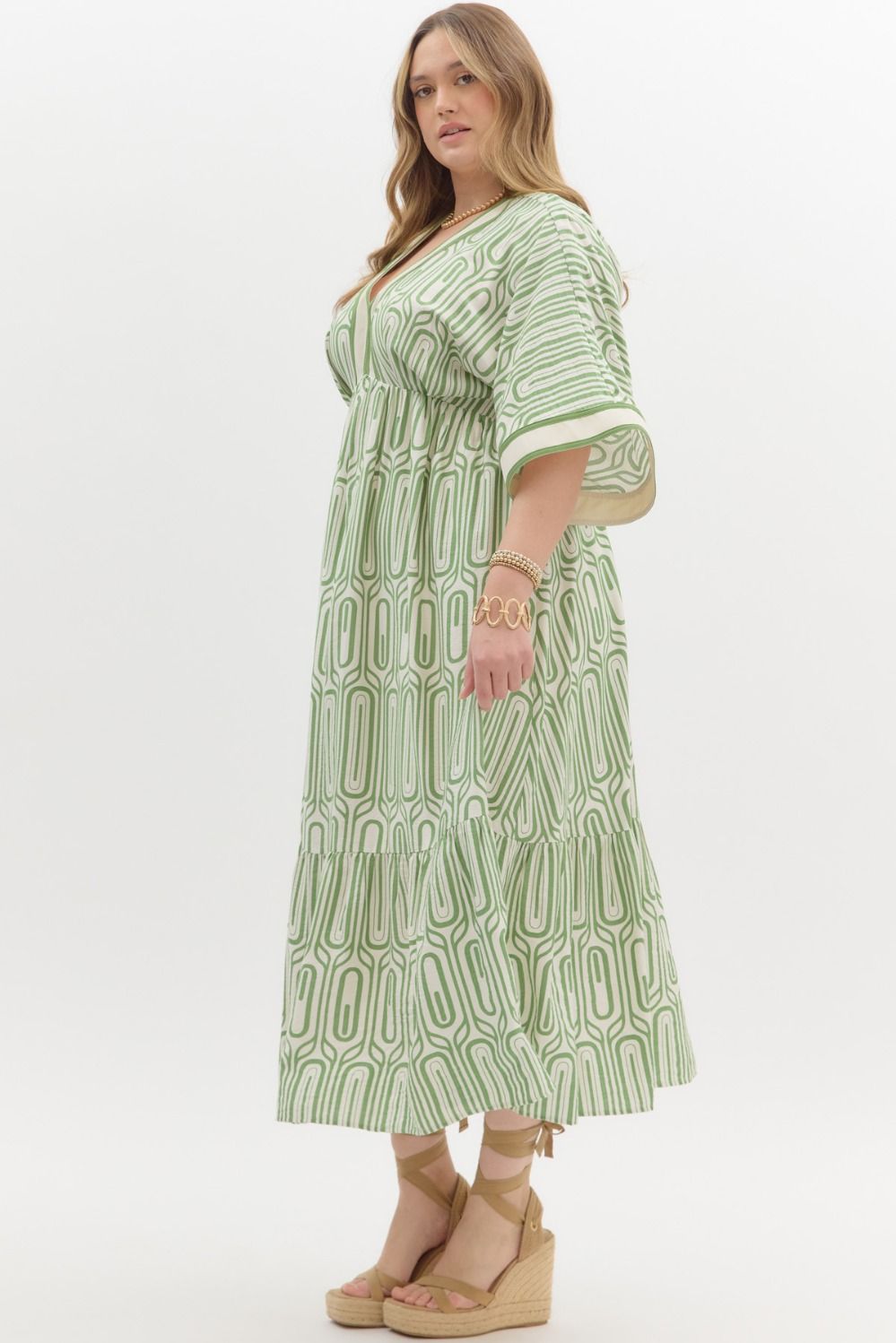 Abstract Maxi Dress - Green (S-2X)