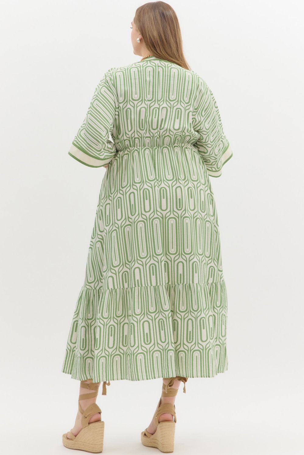 Abstract Maxi Dress - Green (S-2X)