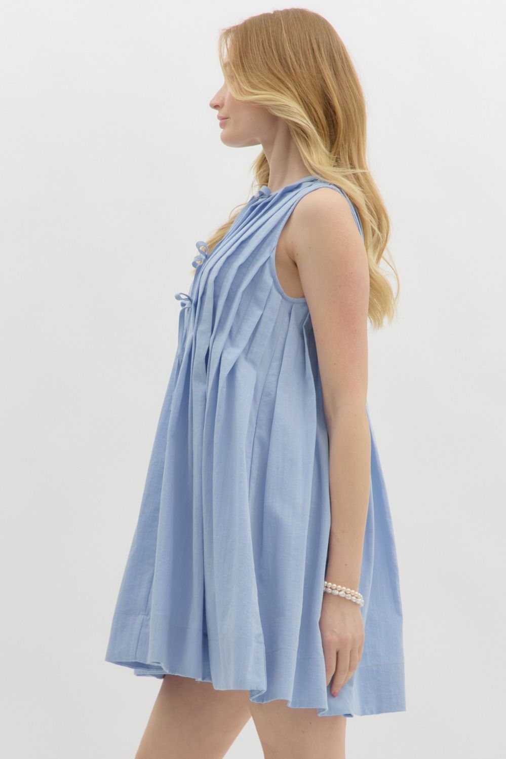 Sleeveless Pleated Dress
