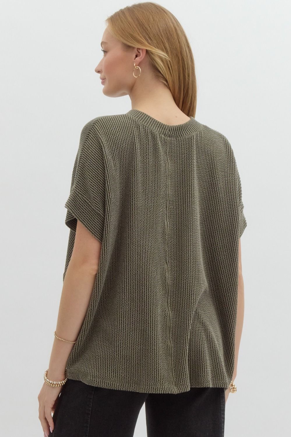 Ribbed Short Sleeve Top