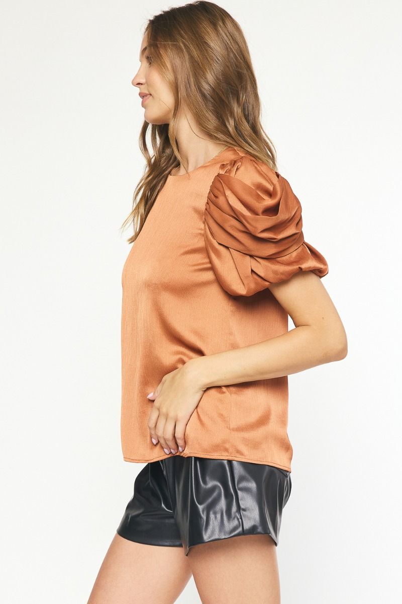 Satin short sleeve top