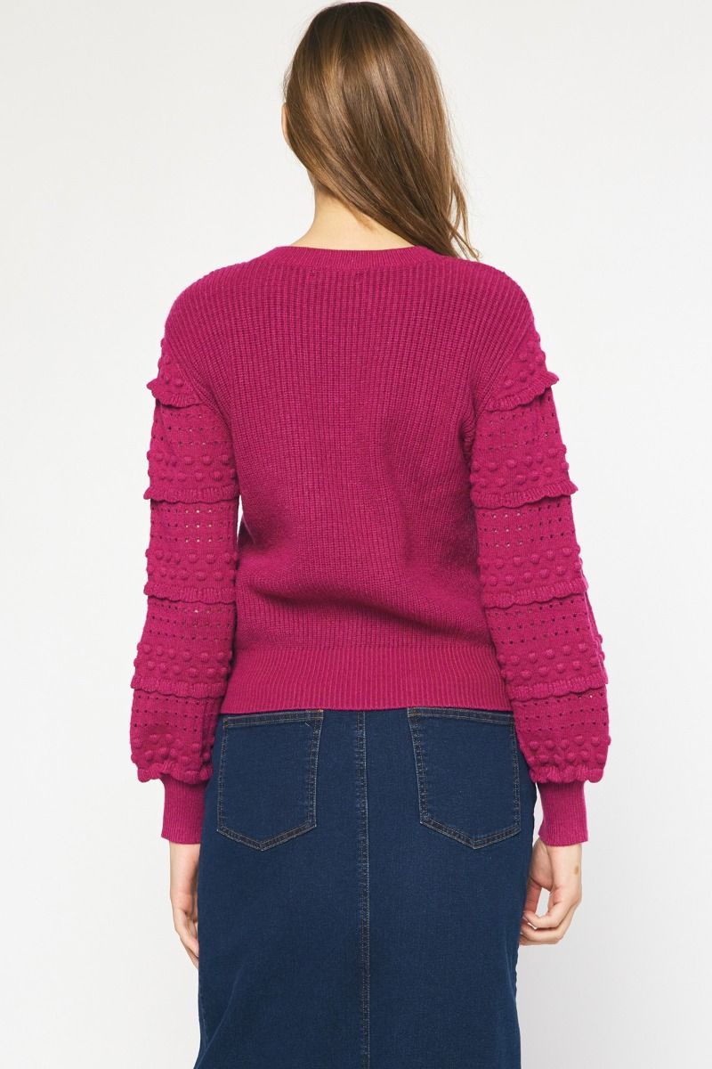 Textured long sleeve sweater
