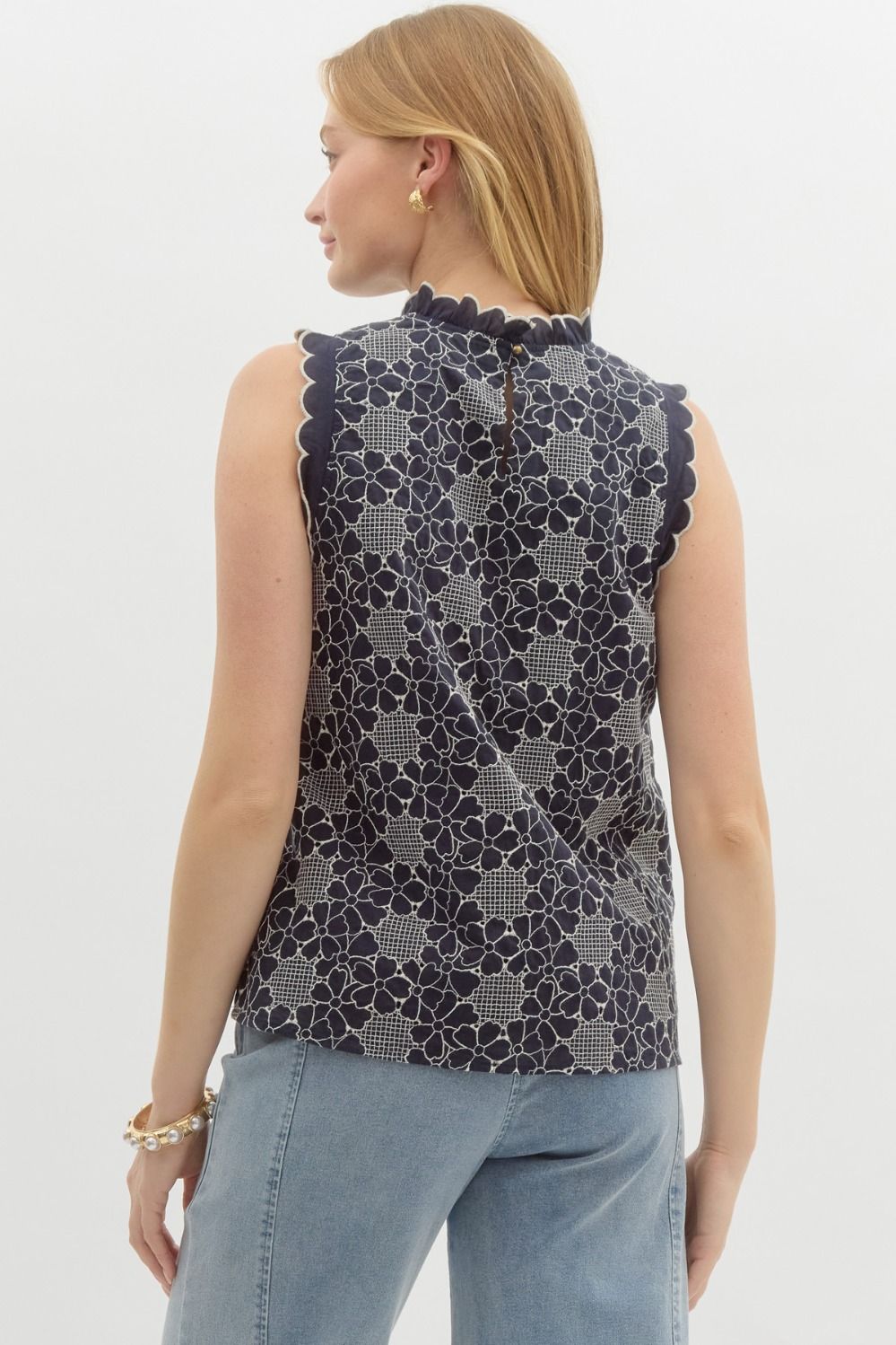 Floral Embroidered Sleeveless Top