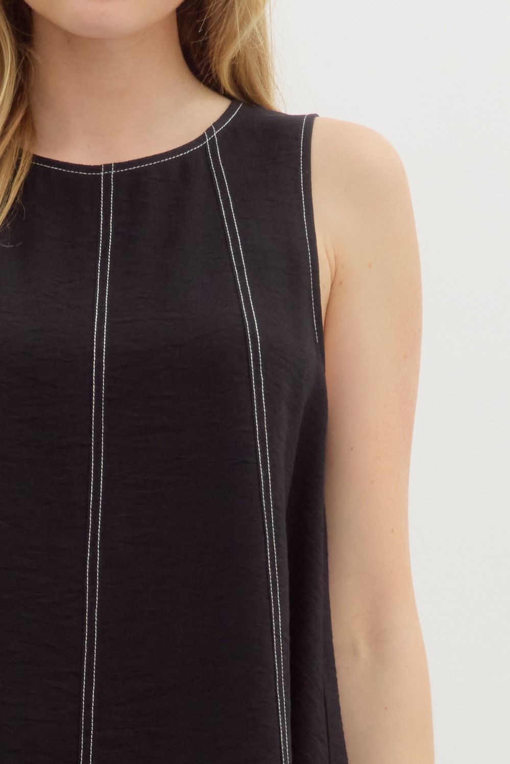 Solid Sleeveless Top - Black