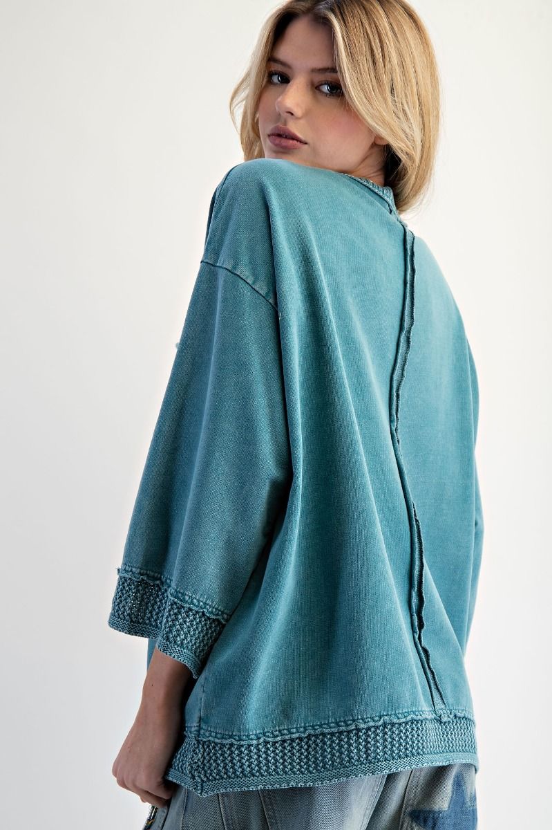Mineral Washed Boxy Pullover
