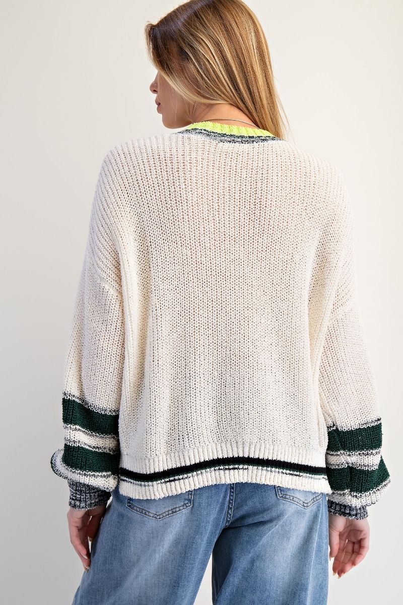 Color Mix Knitted Sweater (S-3X)