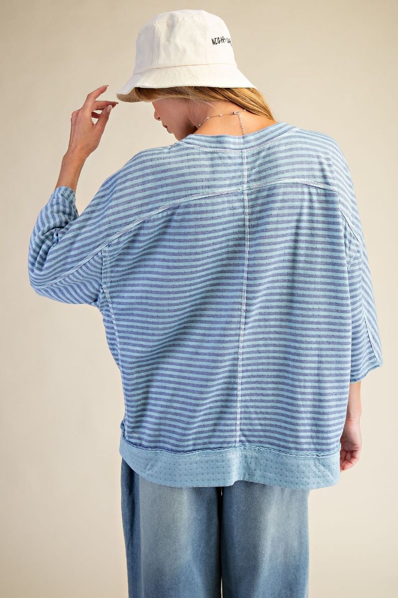 Striped Knit Top - Blue