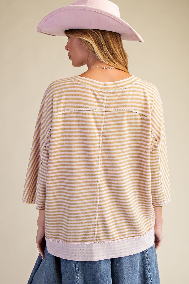 Striped Knit Top - Pink Latte