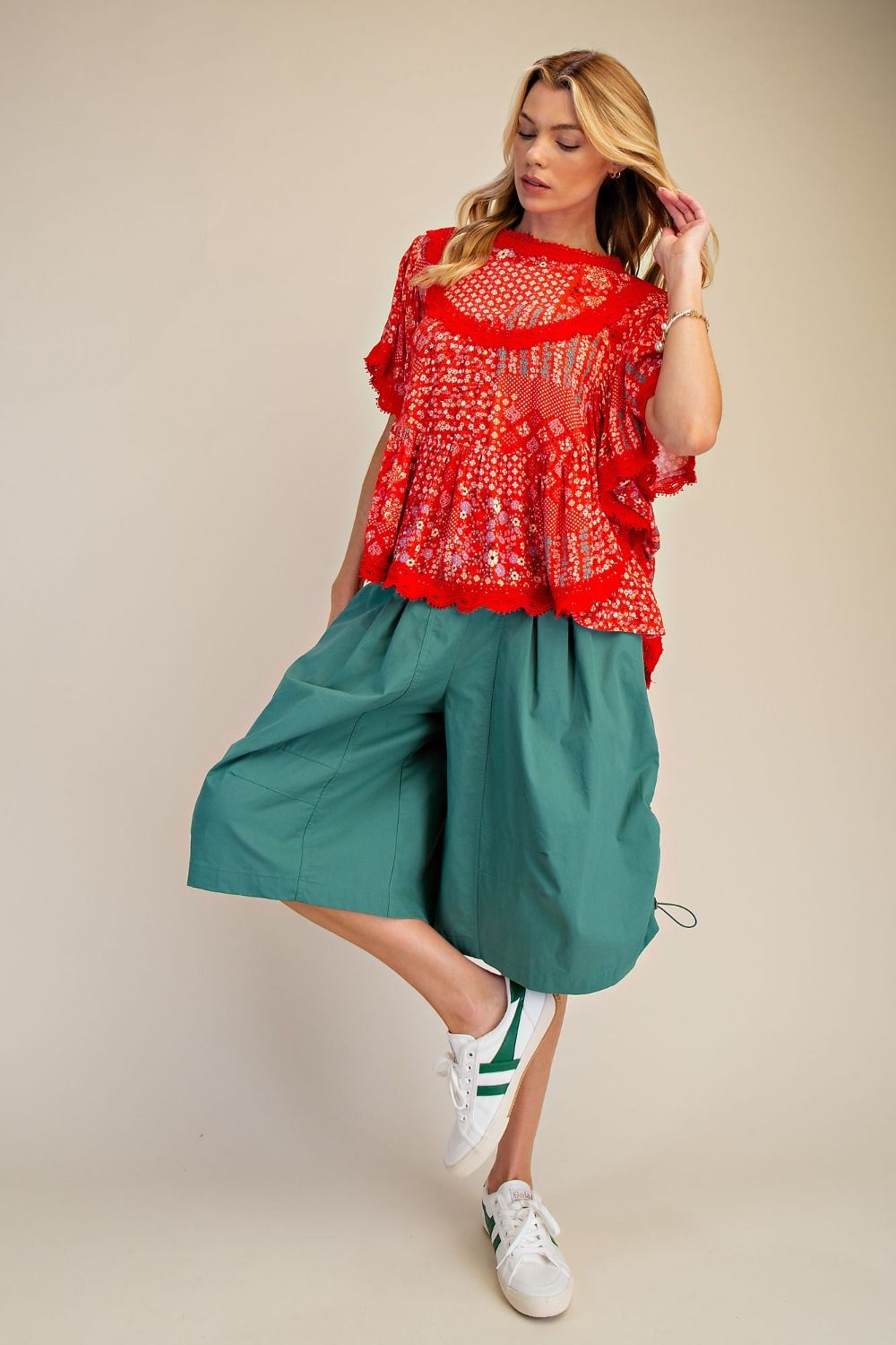 Patchwork Top - Red