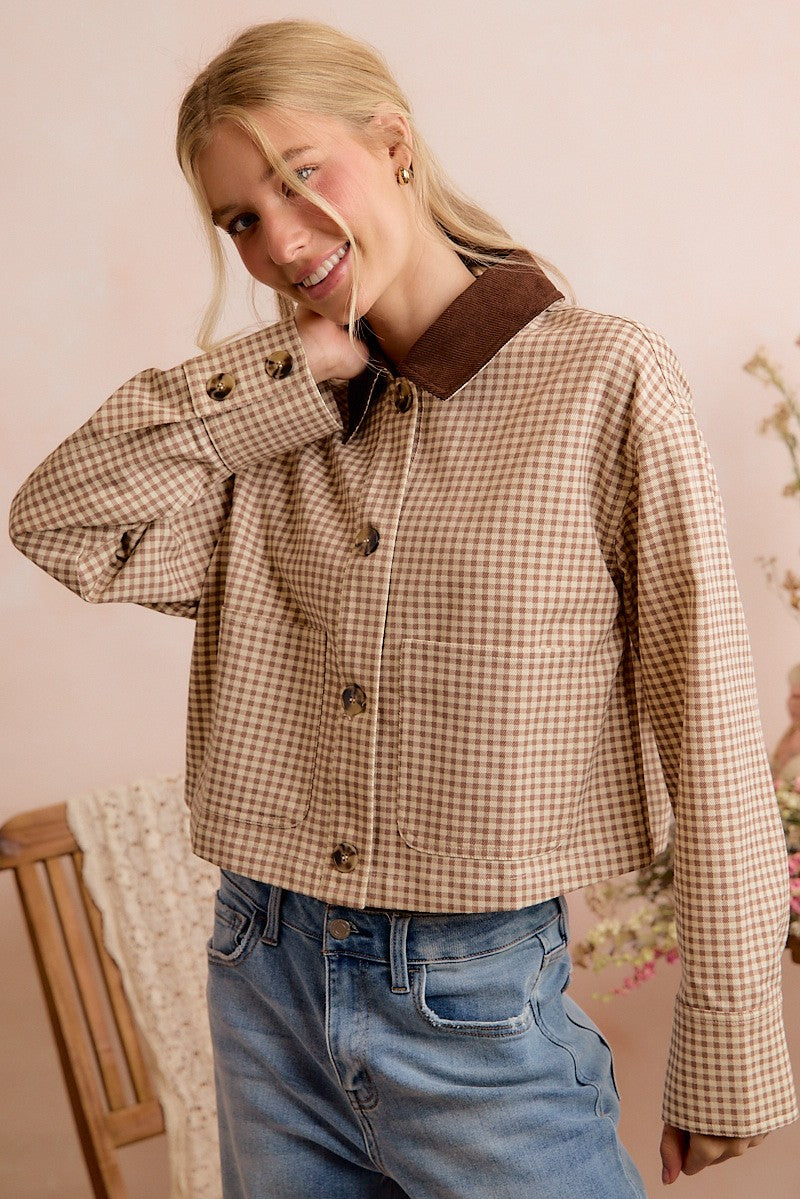 Gingham Print Jacket