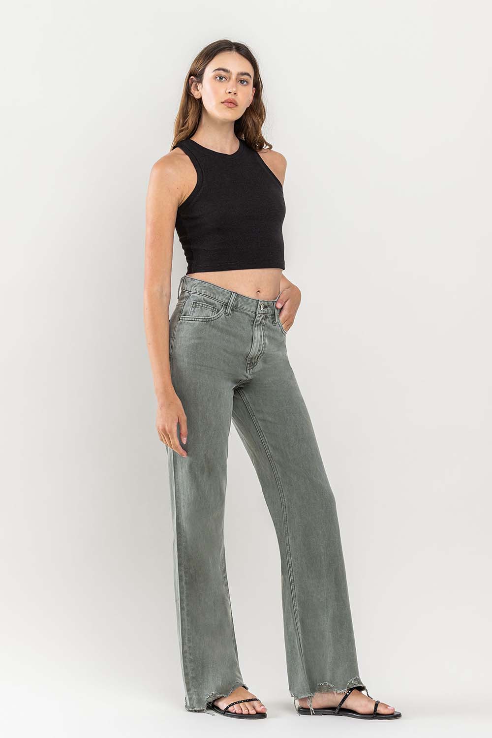90's Vintage Super High Rise Flare Jeans