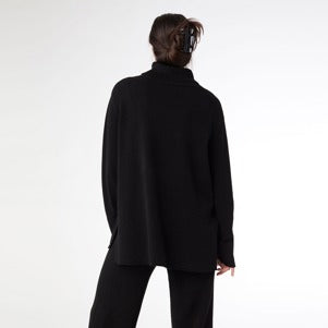 Heavenly-Luxe Cowl Neck Sweater - Black