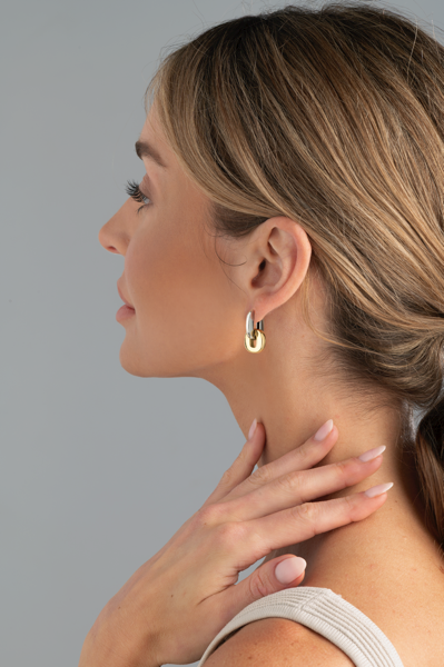 2 in 1 Mixed Metal Earrings