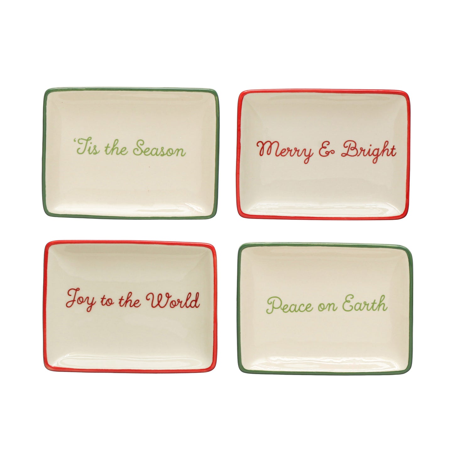 Stoneware Dish w/ Holiday Words