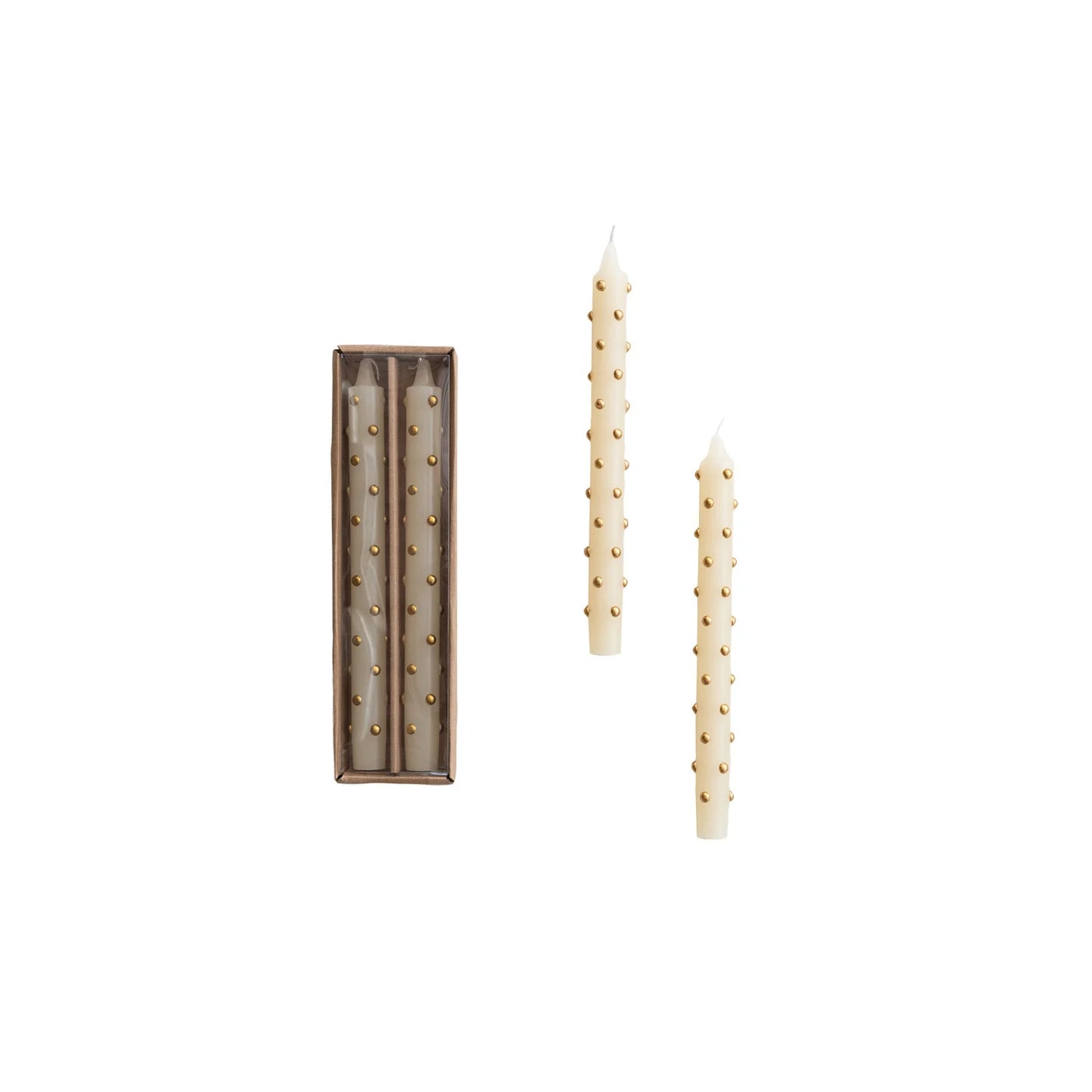 Unscented Taper Candles with 3D Dots in Box