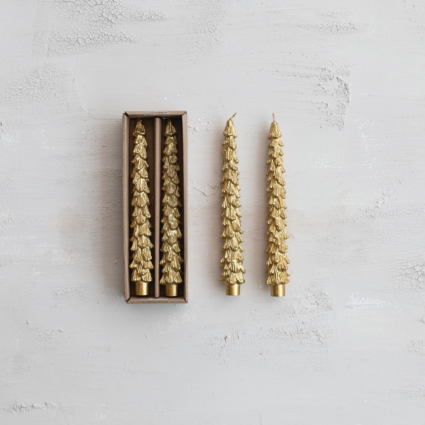 Unscented Tree Shaped Taper Candles in Box