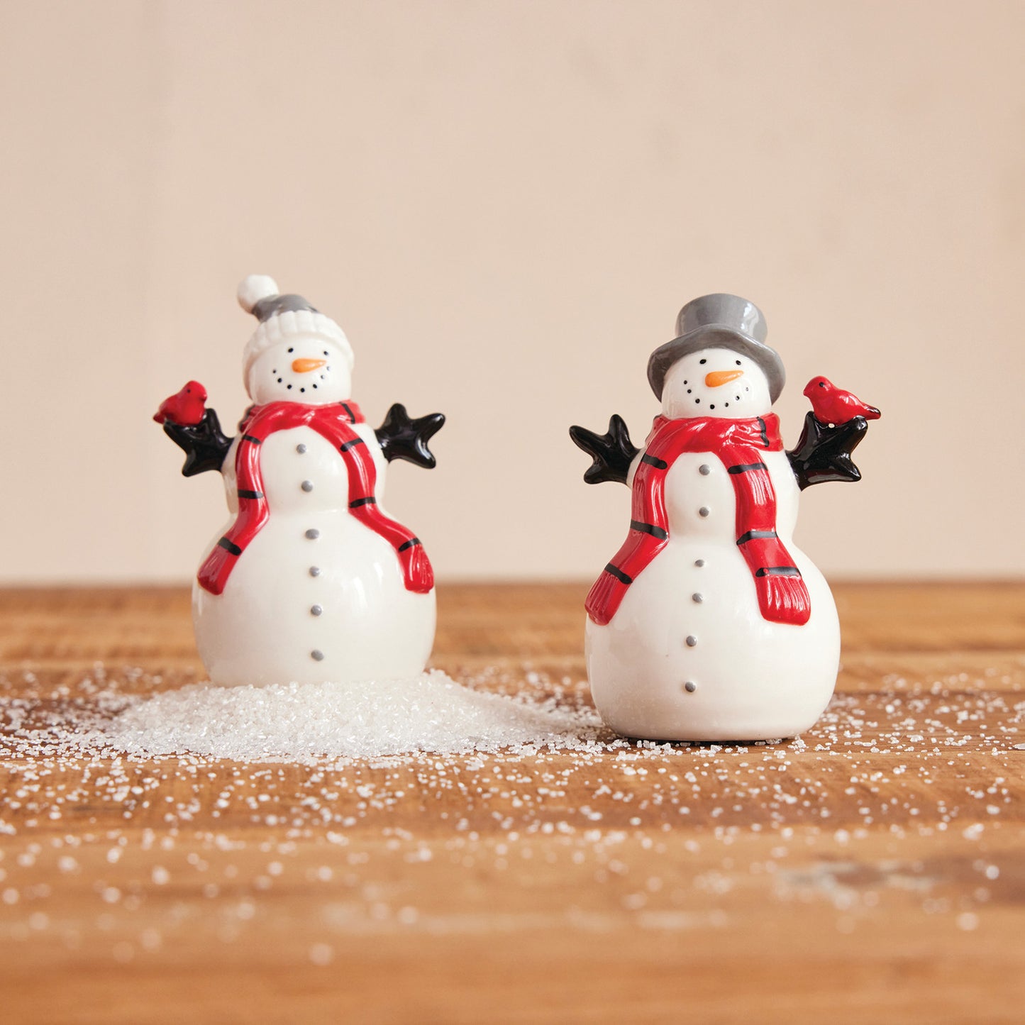 Stoneware Snowmen Salt & Pepper Shakers