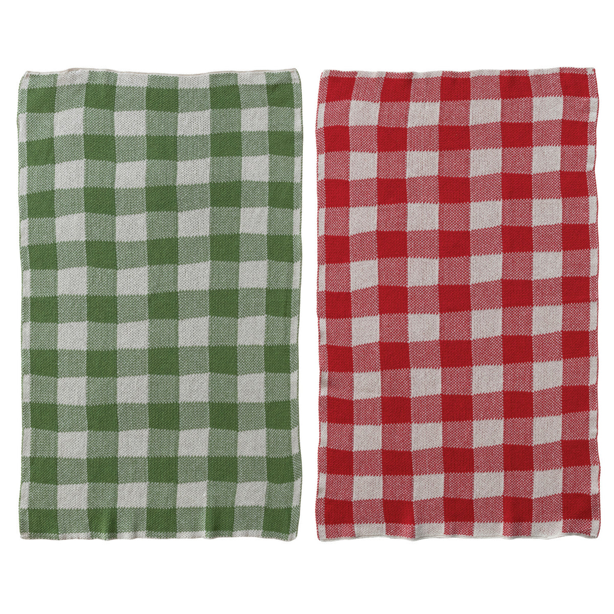 Checkered Knit Tea Towel