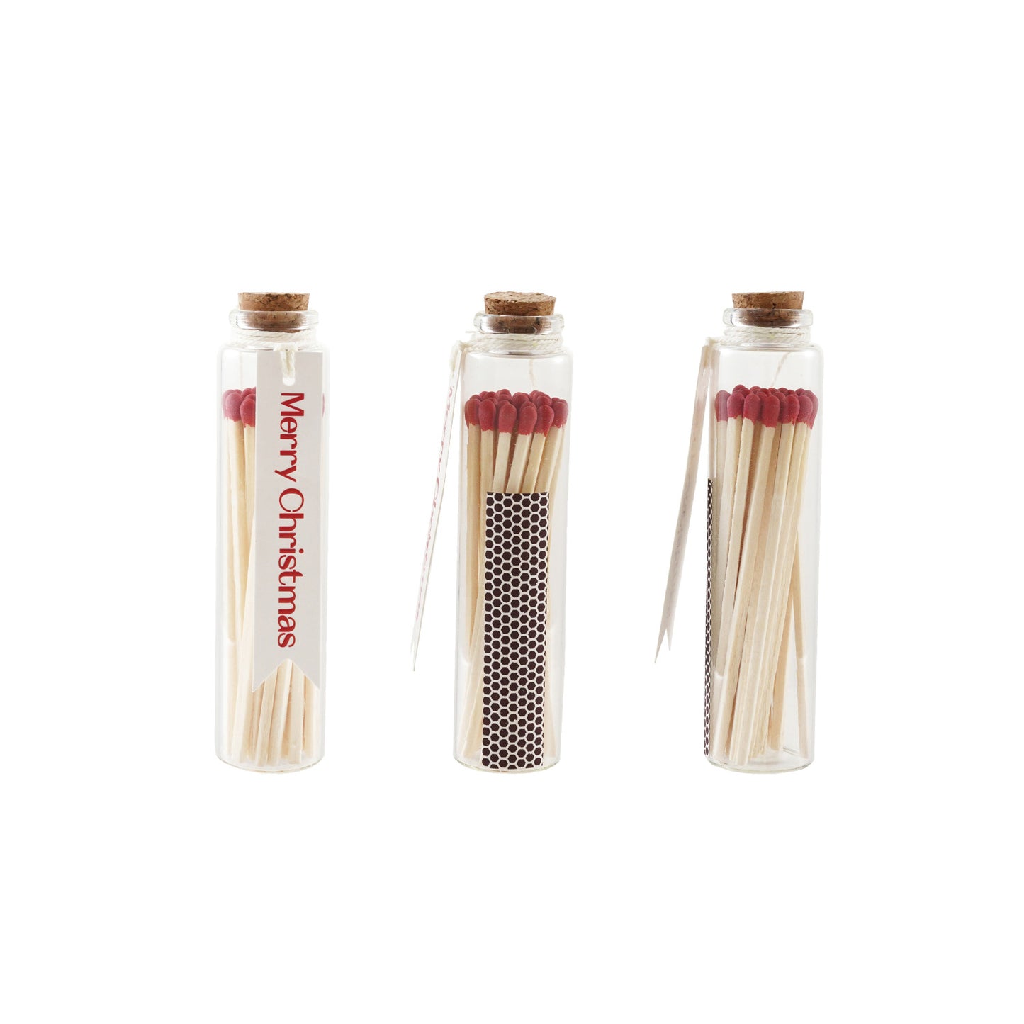 Glass Bottle Match Holder with Tag
