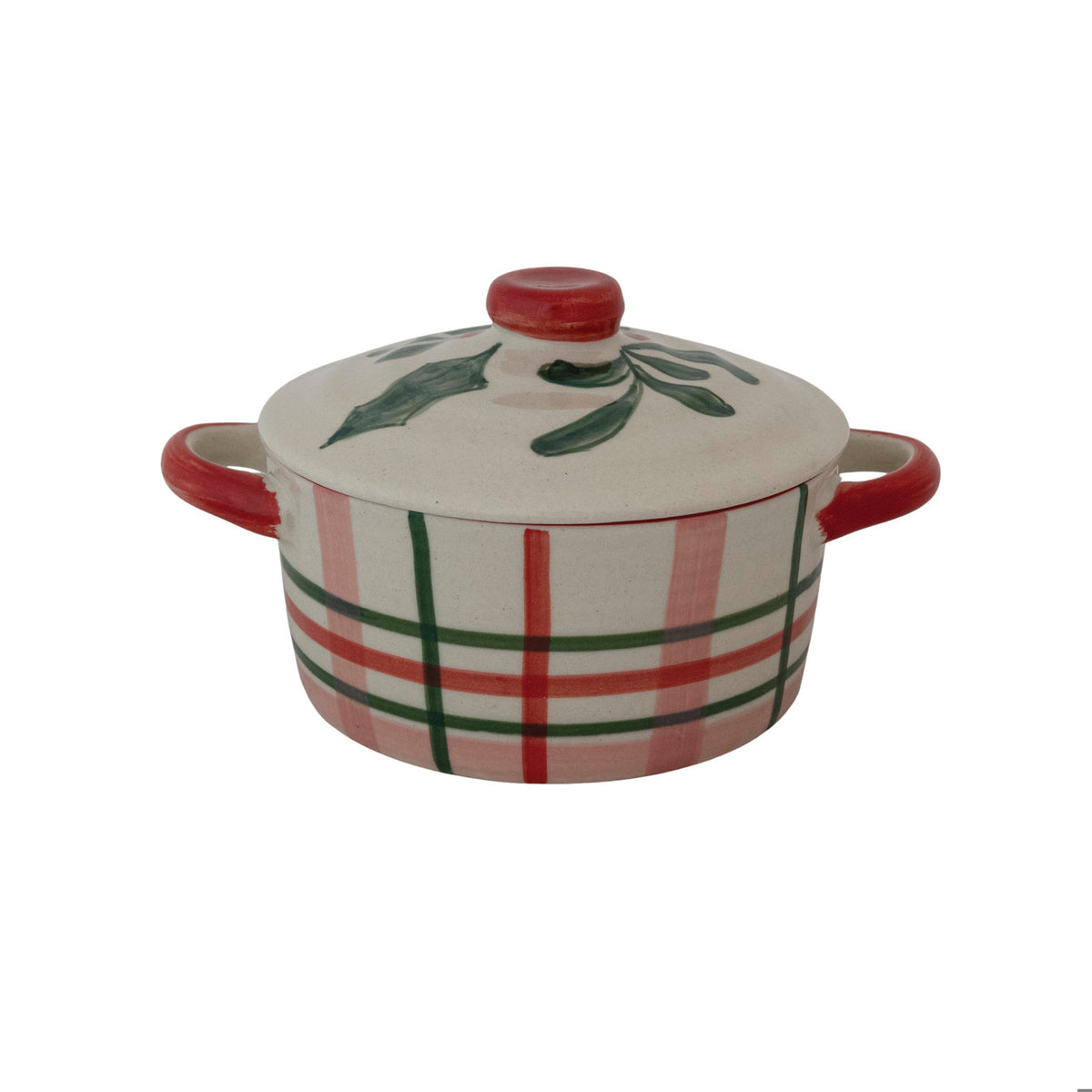 Hand-Painted Stoneware Baker with Lid