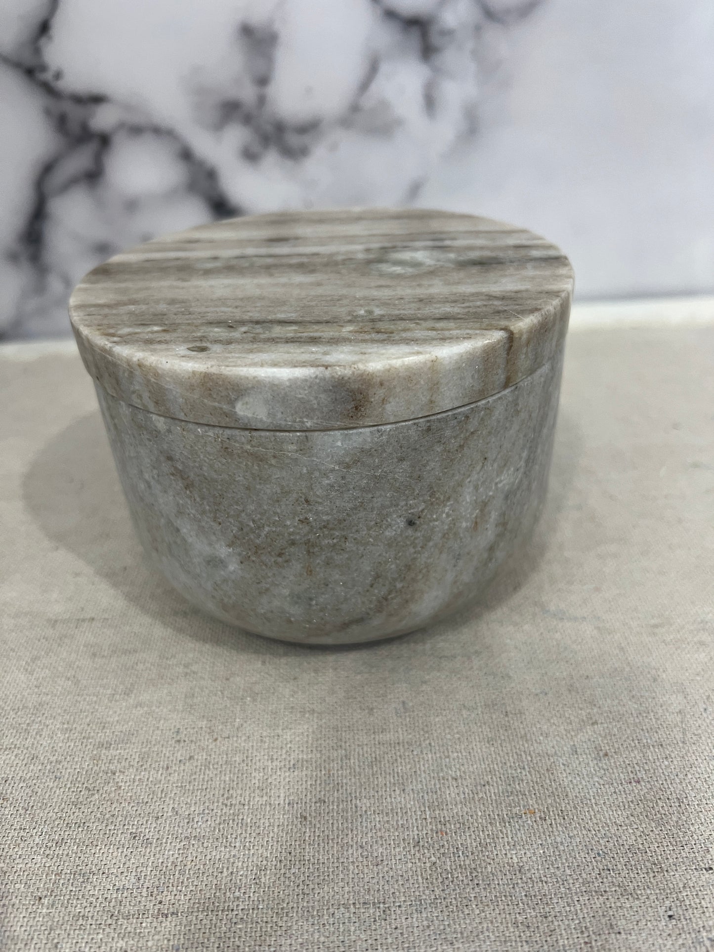 Marble Salt Pig with Lid
