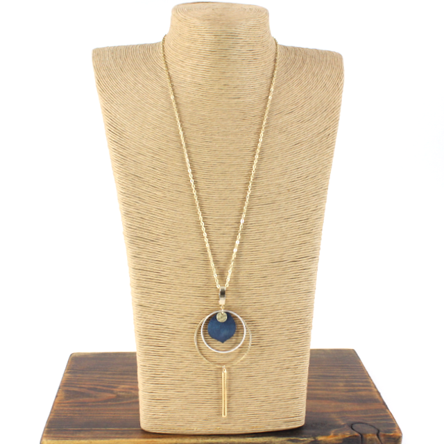 Metal and Wood Necklace