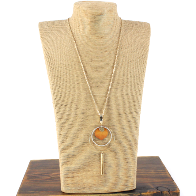 Metal and Wood Necklace