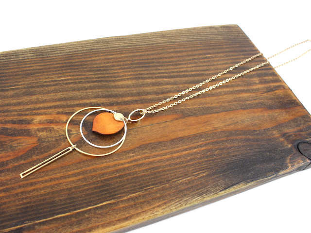 Metal and Wood Necklace