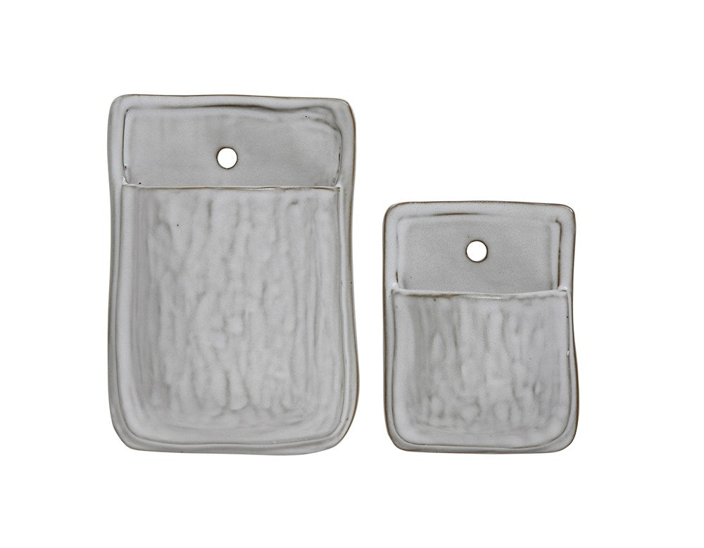 Terra-cotta Wall Planter, White