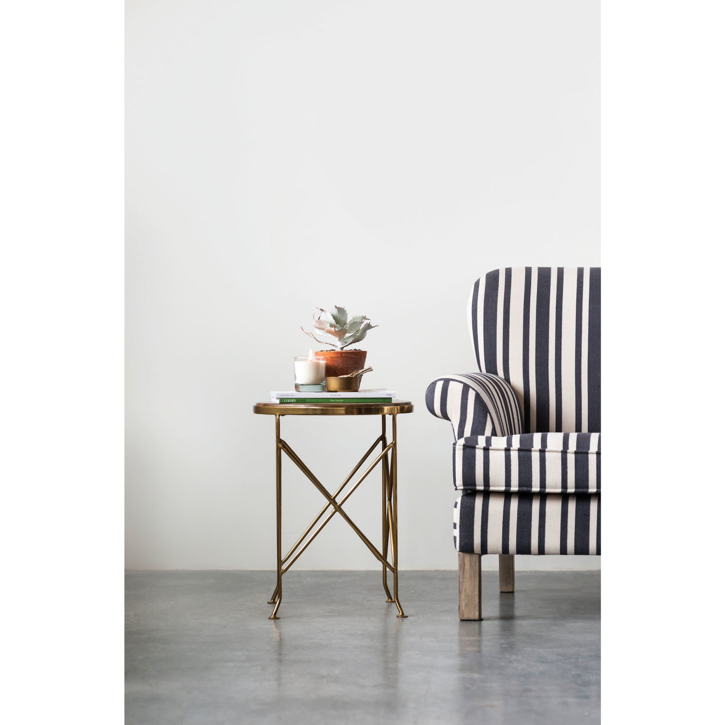 Round Wood & Metal Table