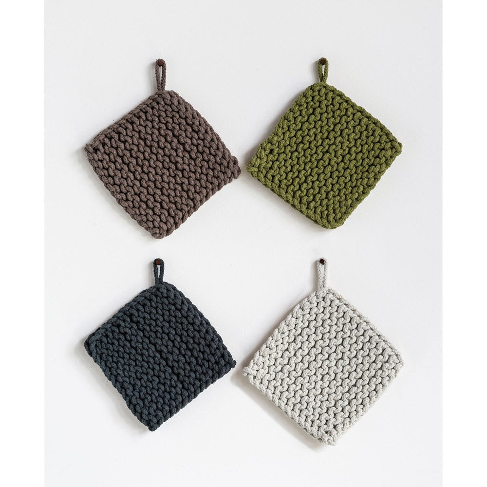 8" Square Cotton Crocheted Pot Holder