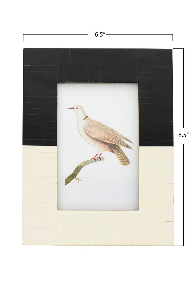 Black & White Resin Photo Frame (Holds 4" x 6" Photo)